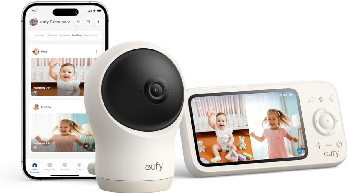 eufy Babyfoon C10: 2K HD, 4.5" scherm, pan & tilt - afbeelding 1