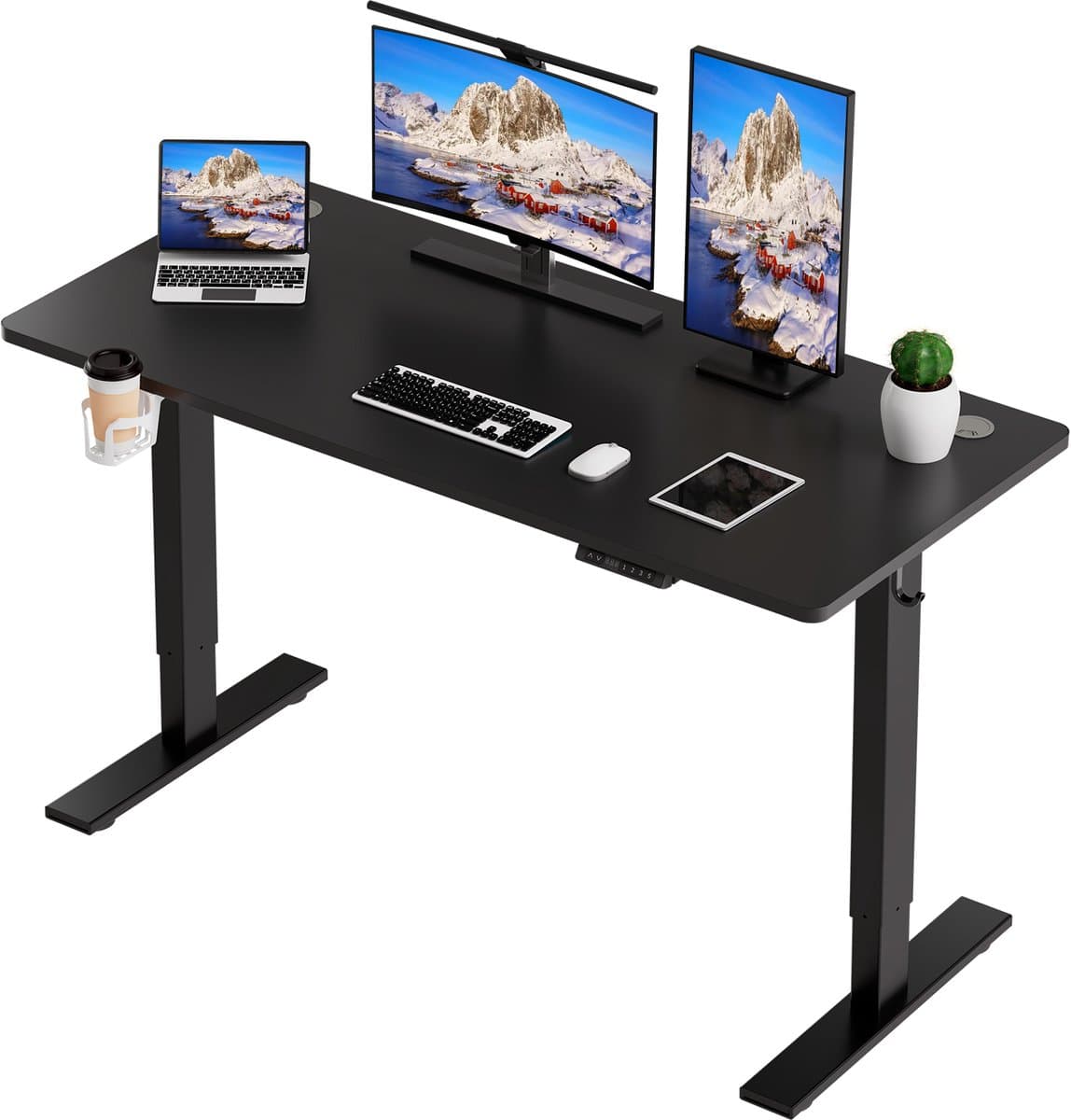 Zit-sta bureau 120 x 60 cm - Elektrisch verstelbaar - Anti-botsingstechnologie - USB-A/USB-C poorte - afbeelding 1