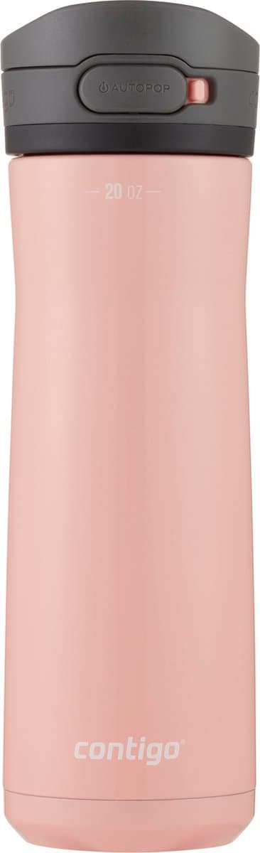 Contigo Jackson Chill drinks bottle, large BPA-free stainless steel water bottle, 100 % leakproof, keeps drinks cool for up to 24 hours; insulated bottle for sports, cycling, jogging, hiking, 590 ml | Pink Lemonade