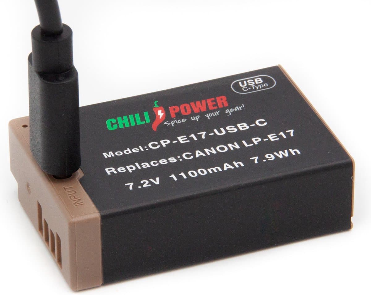 ChiliPower accu LP-E17 USB-C versie voor Canon - 1100mAh