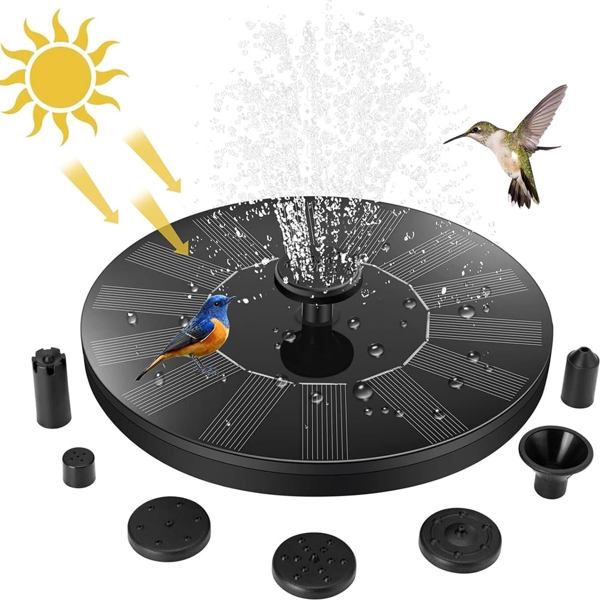 Zonne Fonteinpomp 1.4W – Solar Vijverpomp op Zonne-Energie – Tuin Fontein voor Vogelbad, Vijver en Waterornament