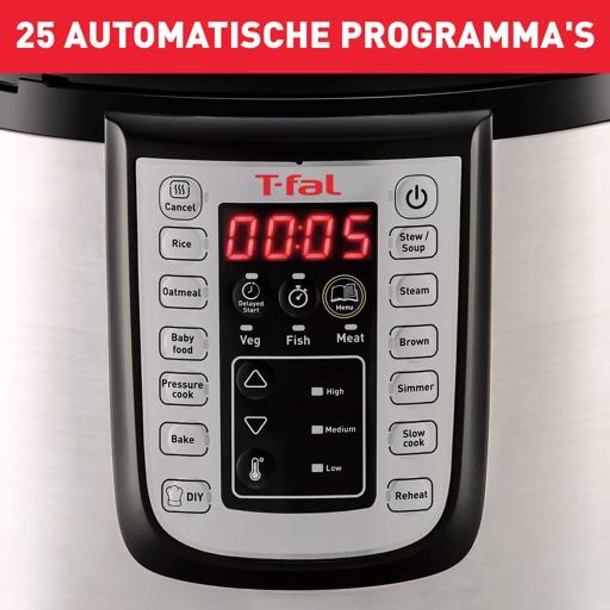 Tefal CY505E multicooker met 6 liter en 25 programma's