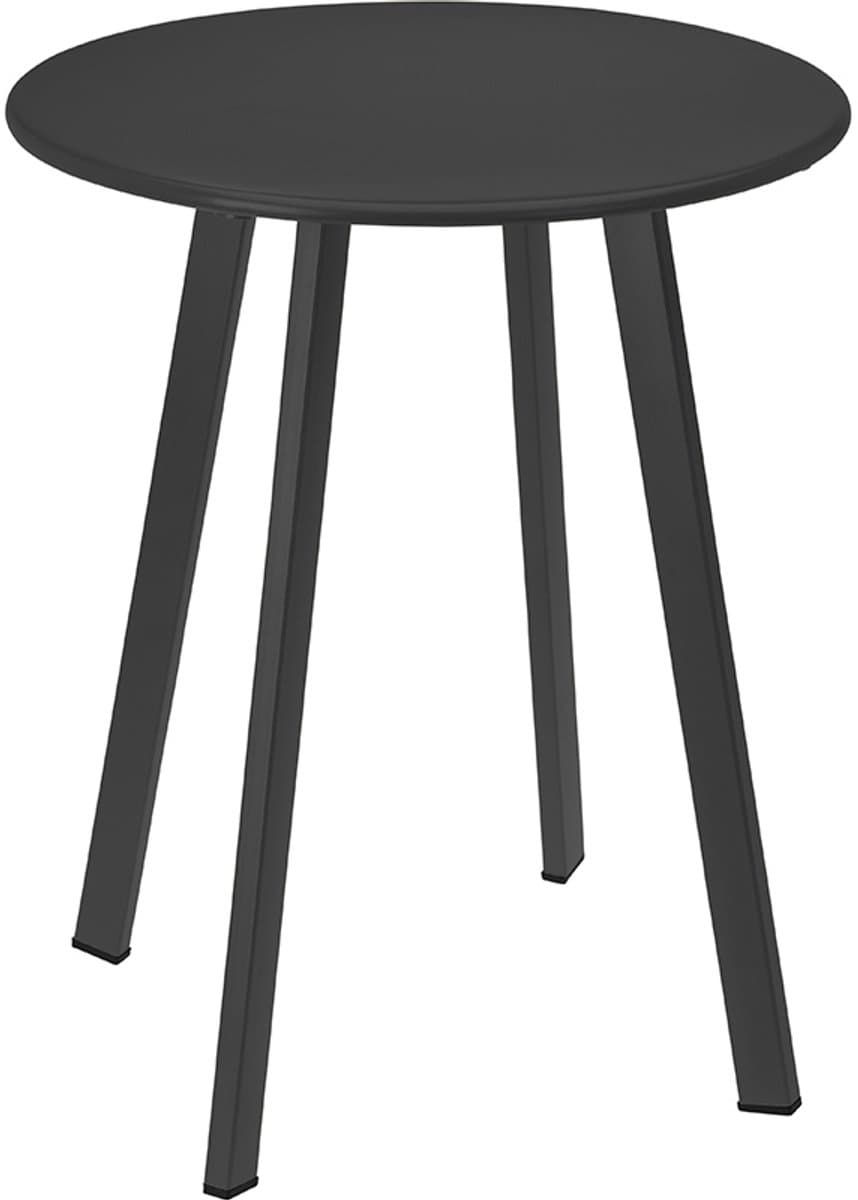 Moderne Metalen Bijzettafel – Industrieel – D40 cm – Mat Donkergrijs – Stevig -Compact-Binnen Buiten