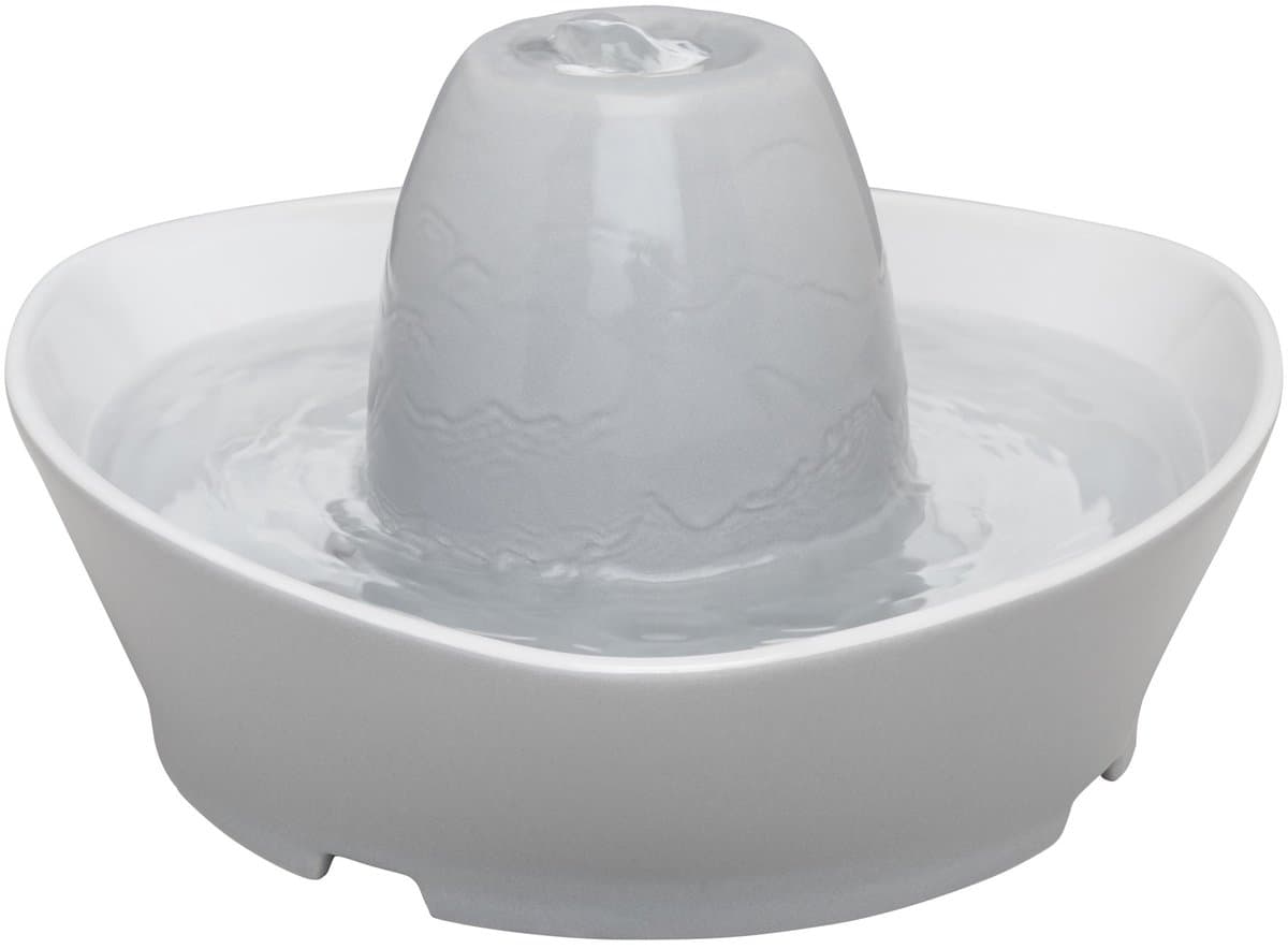 PetSafe® Streamside Ceramic Pet Fountain - Keramische drinkfontein voor katten en kleine honden - Water borrelt zacht over de toren - Door het design van alle kanten bereikbaar - 1,8 liter - PetSafe Streamside