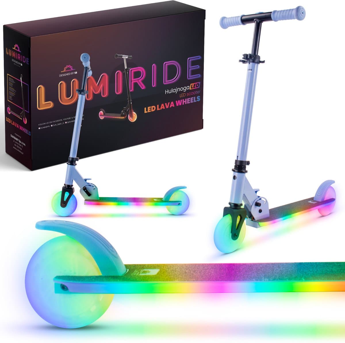 LUMI LUMI RIDE Kinderstep 2 wielen - LED verlichting & verstelbare stuur