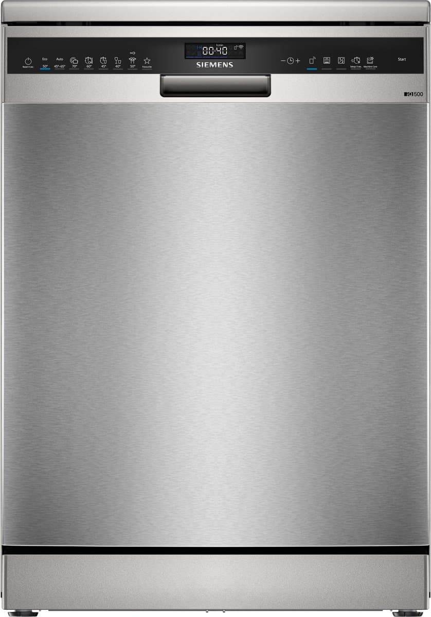 Siemens SN25EI13CE - iQ500 - Vaatwasser - Vrijstaande vaatwasser - 60 cm - Anti-fingerprint - Energielabel A - varioSpeed Plus : je vaat tot wel drie keer zo snel schoon - Home Connect