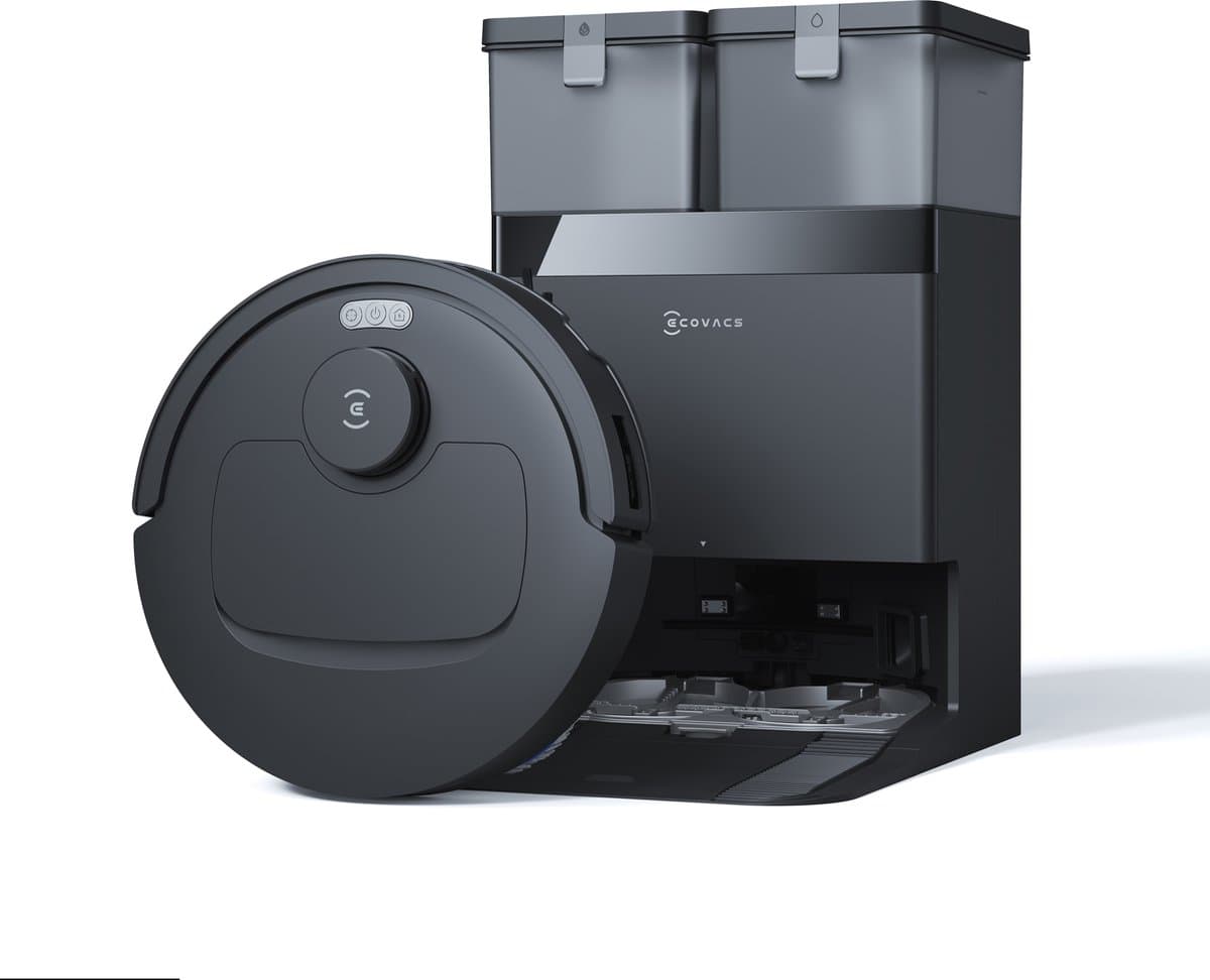 ECOVACS - DEEBOT T30e OMNI Black - Robotstofzuiger met dweilfunctie - 25000Pa - Zelfreinigend station - TrueMapping 2.0 - Zwart