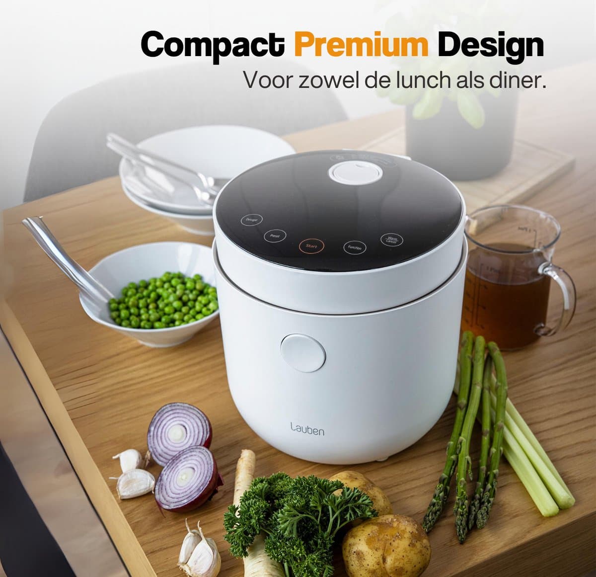 Lauben Rice Cooker 1.5L - Low Sugar Rijstkoker