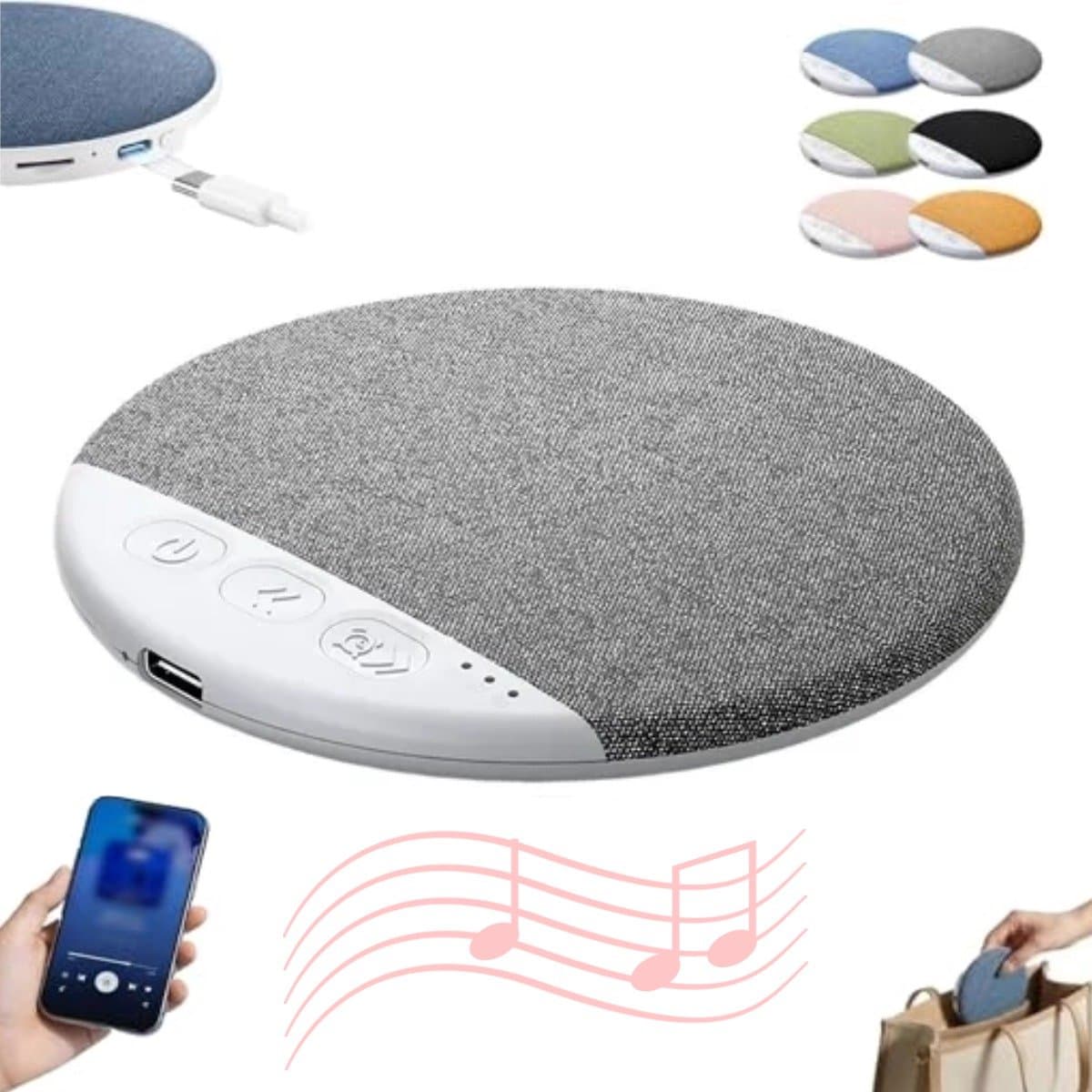 Slaapsprekers Kussen Luidspreker - Ultradun, Bluetooth 5.4, Witte Ruis
