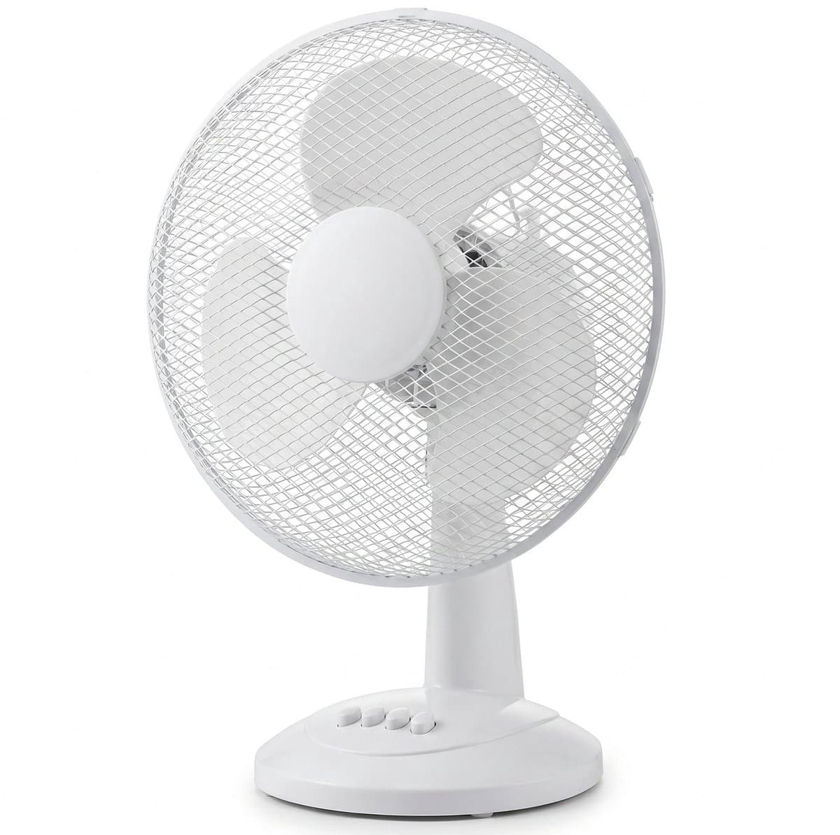 Cheqo® Tafelventilator - Ventilator - Bureauventilator - Fan - Tafel Ventilator - 3 Snelheden - Kantelbaar - Staande Ventilator - Wit - voor Verkoeling - Stille Ventilator - voor op Kantoor - voor Thuis - voor Slaapkamer - Tafelmodel