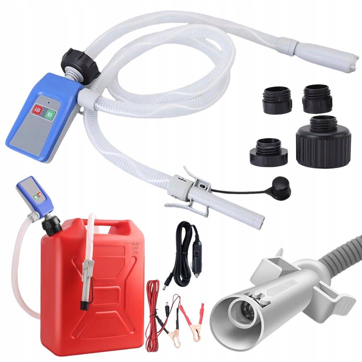 Elektrische Benzinepomp - Elektrische Oliepomp - Draagbare Universele Sifonpomp - 12L/min - Corrosiebestendig - Intelligente automatische stop met overloopbeveiliging - Voor Benzine & Diesel
