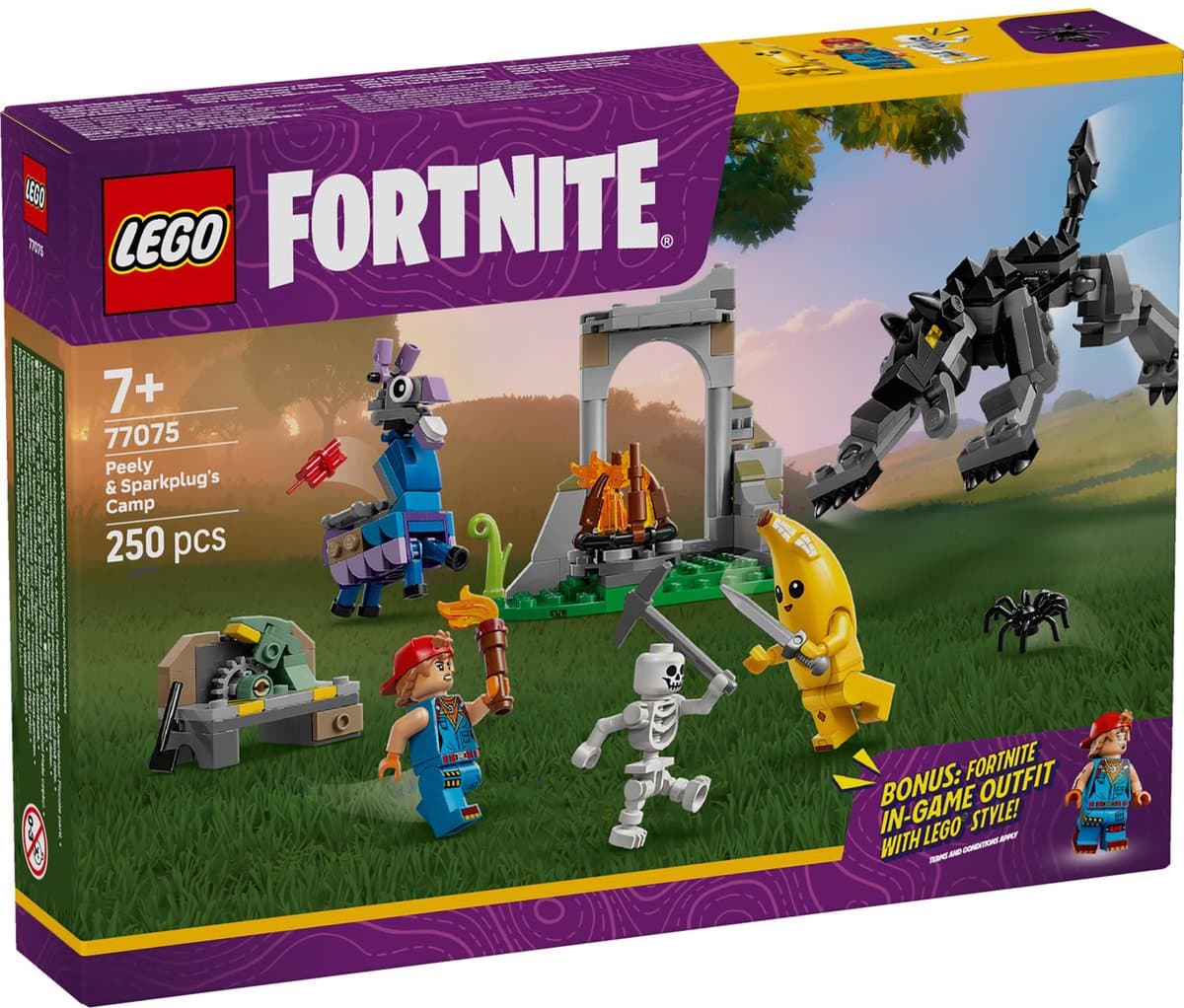 LEGO Fortnite Peely en Sparkplugs kamp - 250 onderdelen, 7+ - afbeelding 1