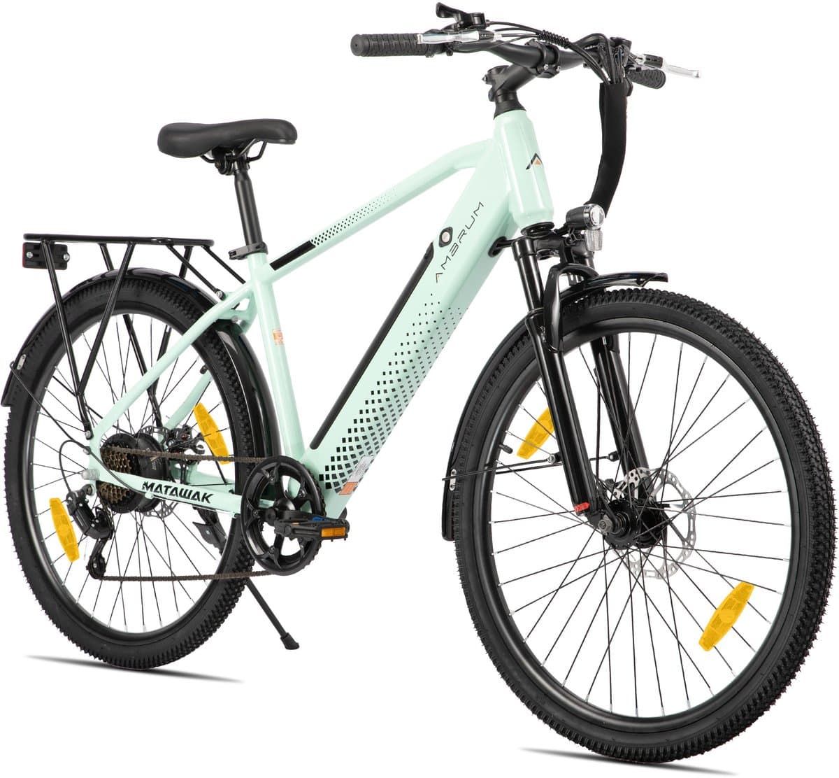 HILAND Matawak elektrische stadsfiets - 26 inch - 250W motor - 60km actieradius - 36V 10.4Ah accu - Shimano 7-versnellingen - Unisex -Mintgroen