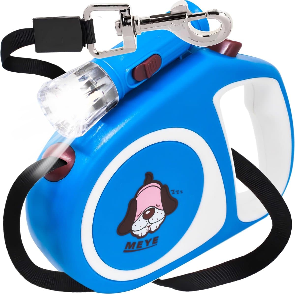 "BORVAT® - Intrekbare Hondenriem 5m - Flexibele Rollijn met Zaklamp - Voor Kleine en Middelgrote Honden "