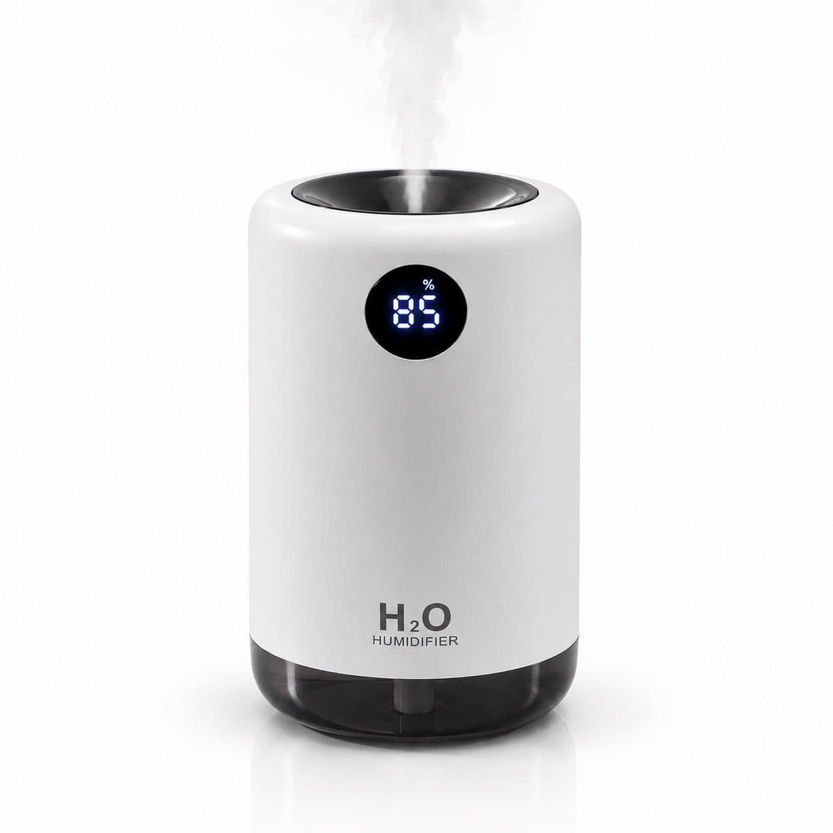 The Care Store Draadloze Luchtbevochtiger 500ML - Voor Slaapkamer, Kantoor & Woonkamer - USB-C Oplaadbaar - LED Display - Wit