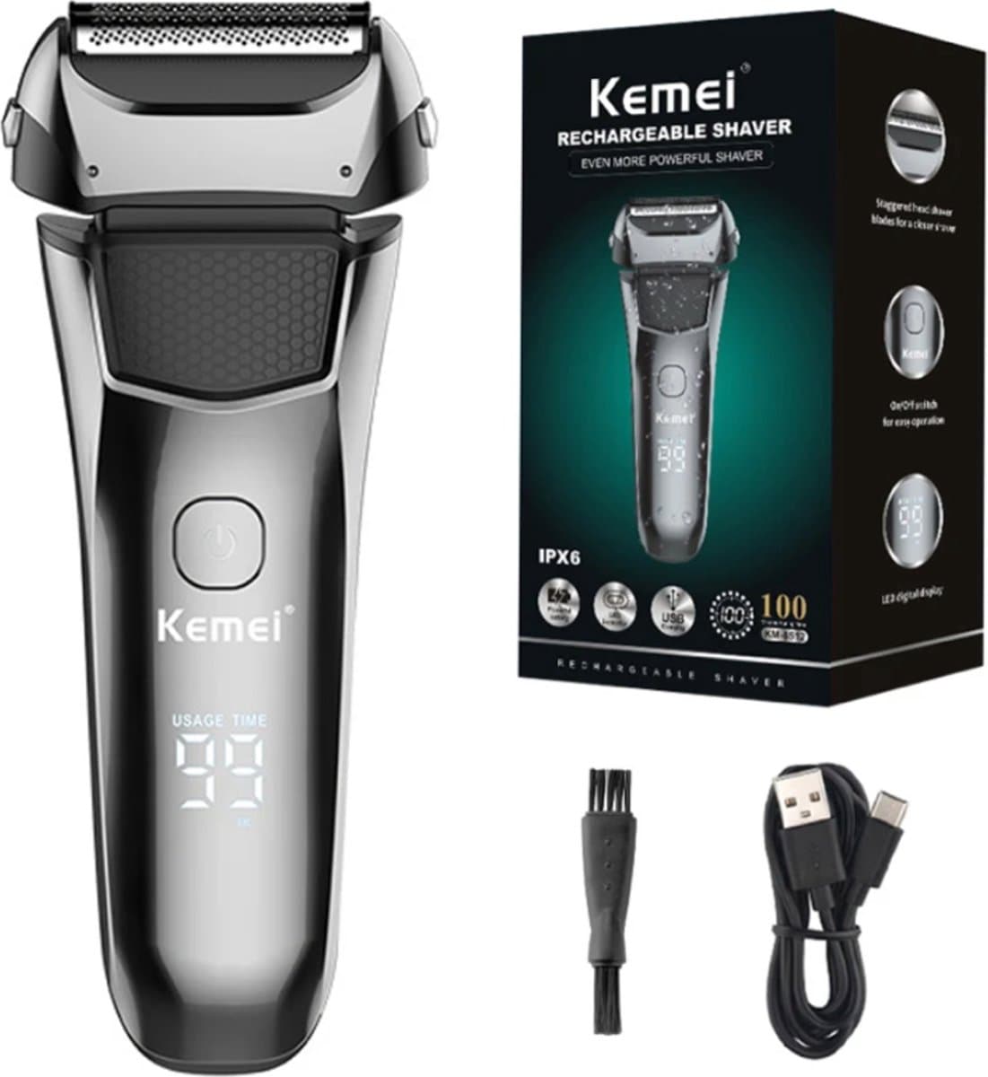 Kemei km-8512 Professionele Draadloze Tondeuse - Trimmer - Haar - Baard - Tondeuse Mannen Hoofdhaar - Haartrimmer - Hair - Tondeuse Cheveux - Trimmer Baard - Trimmerset - Tondeuses - Cadeau Voor Man - Vrouw - Mannen - Vrouwen