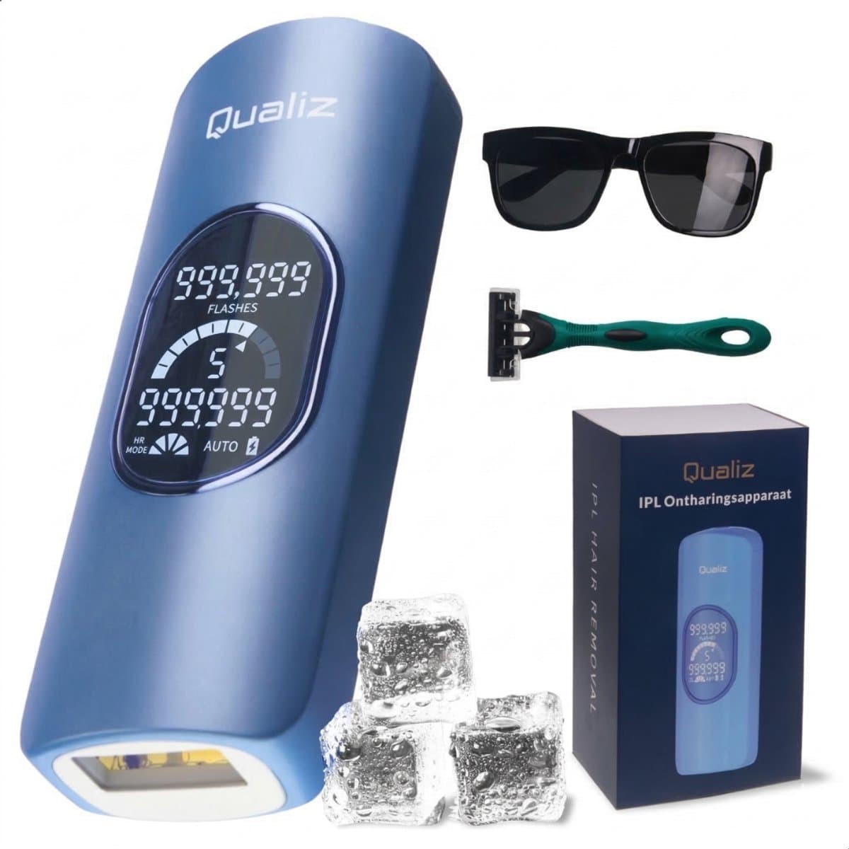 IPL Laser Ontharingsapparaat – Ice Cooling – 999.999+ Flitsen – Epilator Hele Lichaam – 5 Standen – Epileerapparaat Dames – Qualiz®