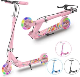 Productfoto van OFMOTRA kinderstep met LED-wielen en dubbele rem