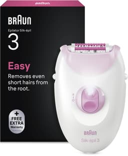 Productfoto van Braun Silk·épil 3 - 3-000 - Snoergebonden Epilator - Gemakkelijke Haarverwijdering - Langdurig Gladde Huid - Roze