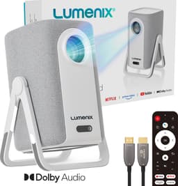 Productfoto van Lumenix® AIR – Google TV – Chromecast ingebouwd – Thuisbioscoop met Netflix – 500 ANSI – Full HD 1080p (4K ondersteund) – WiFi 6 & Bluetooth 5.2 – Autofocus & Auto Keystone – Home Cinema Projector