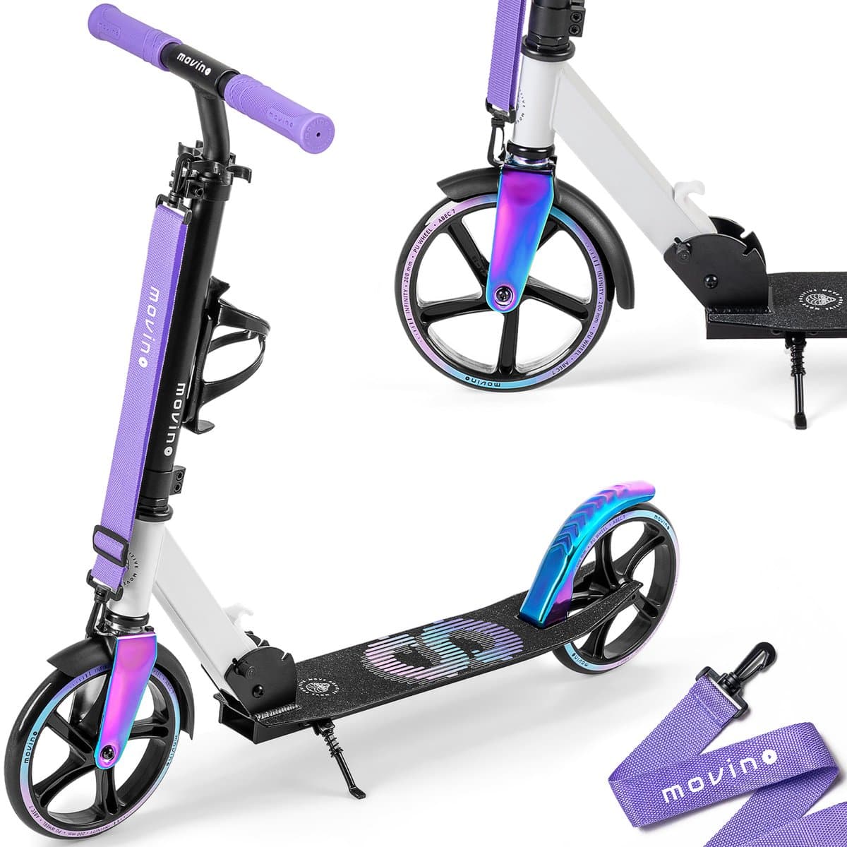 Movino Infinity - Step - Regenboog - voor Jongens en Meisjes - Lagers ABEC-7 - Drie instelbare hoogte-opties - Draagkracht tot 100 kg