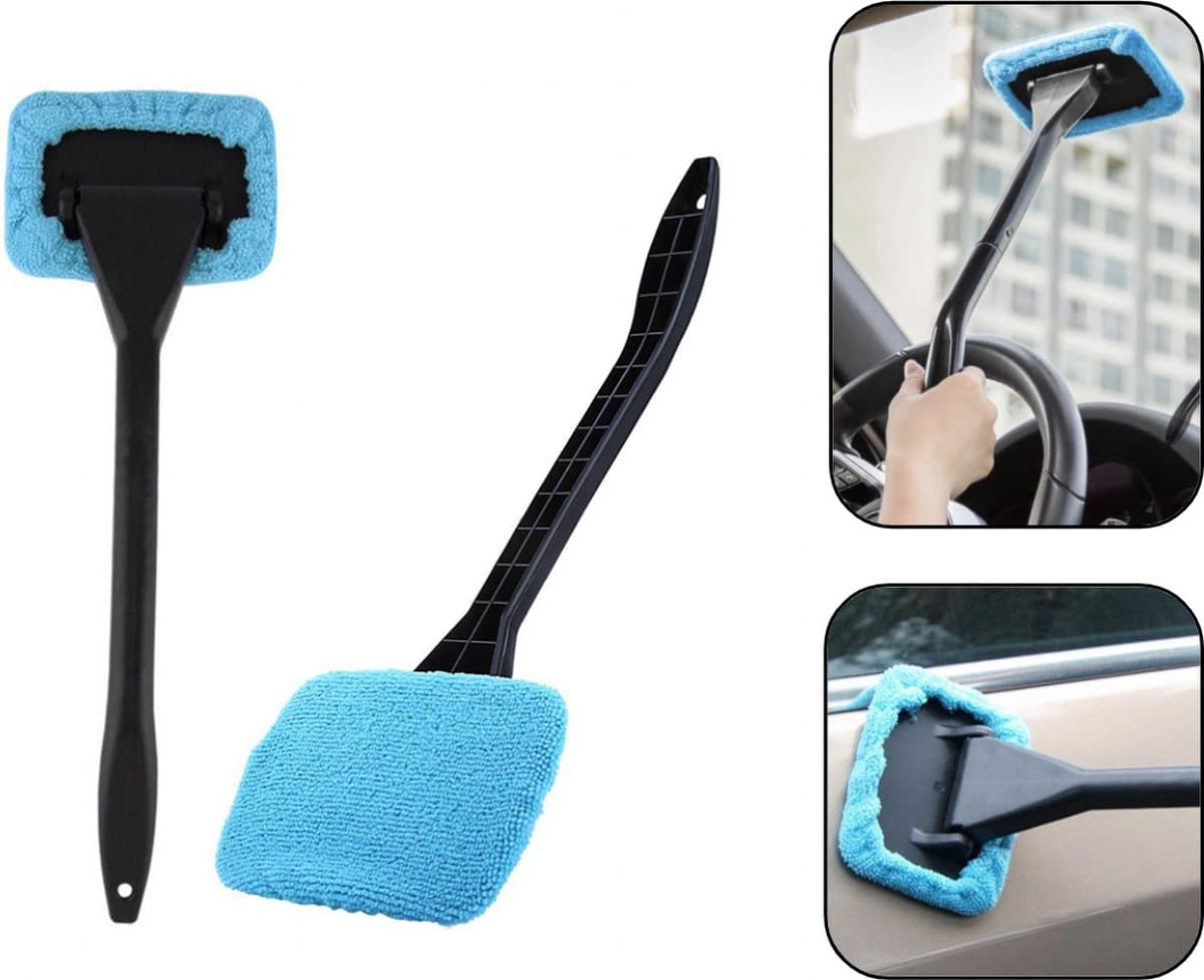 Raamwisser - Raamwasser - Raamtrekker - Raamwisser Auto - Microvezeldoek - Anti Condens - Wisser voor Condens op Ruiten / Ramen.