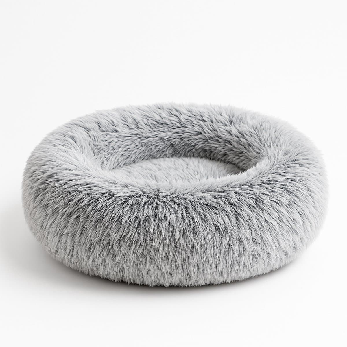 Donut Hondenmand - Kattenmand - Maat S - 50cm (ligvlak van 35cm) - Gemêleerd grijs - Fluffy en Wasbaar