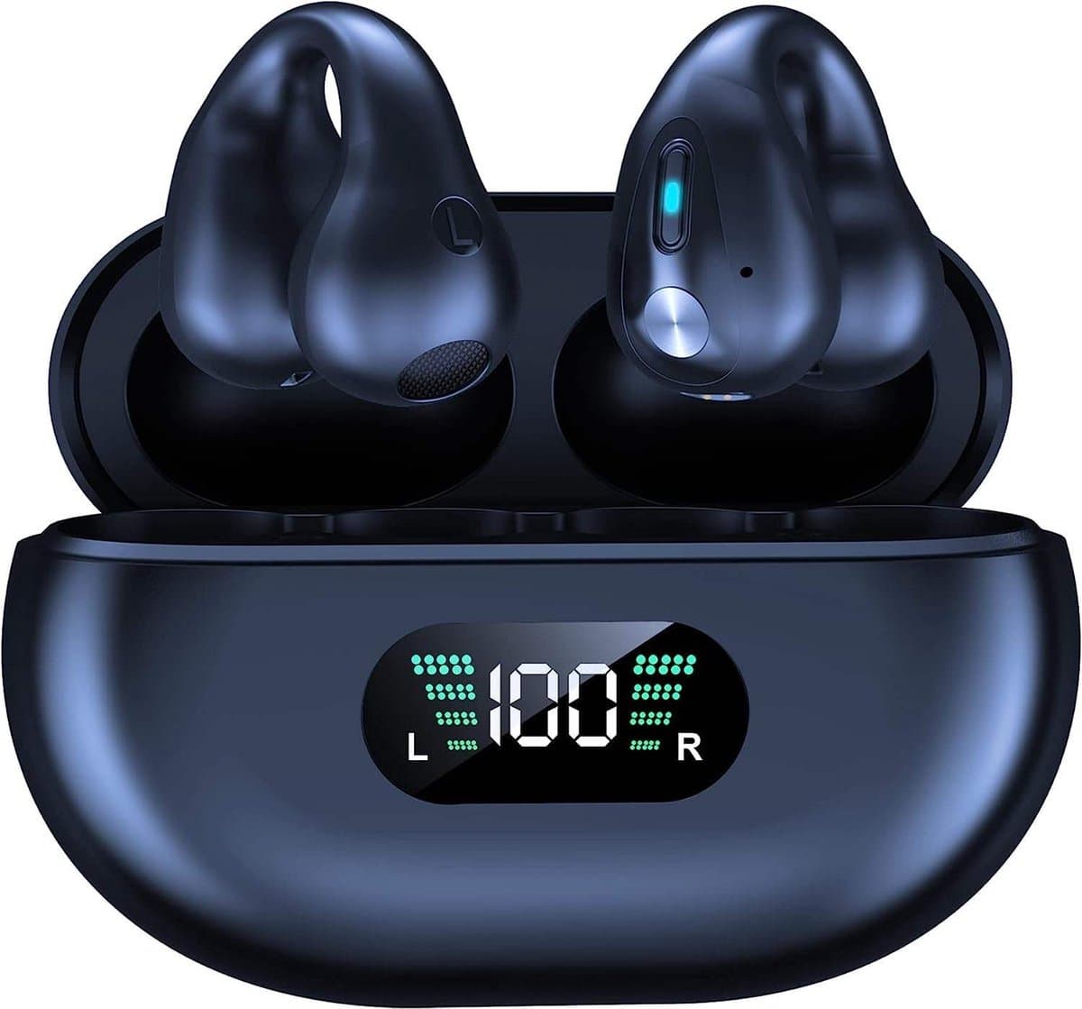 Onbekend Draadloze oordopjes met oorclip Zwart - Bluetooth 5.3 sport - afbeelding 1