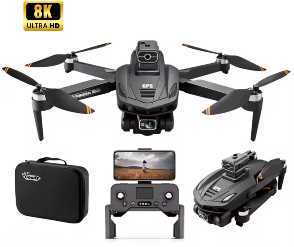 semi- professionele Drone - V168 - 5g - met GPS - HD luchtfotografie - met dual camera - 25 min. vliegtijd - 1km bereik - 5GHz - wifi FPV - 1 click return - GPS - 1 batterij
