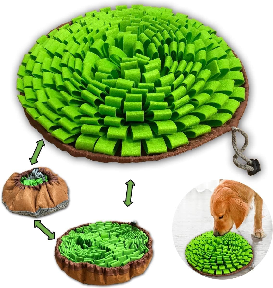 Snuffelmat voor huisdieren - Interactief hondenvoerspeelgoed - Huisdierspeelgoed - Moedigt katten en honden aan om voedsel te vinden - Stressverlichting binnen en buiten - Compact en draagbaar