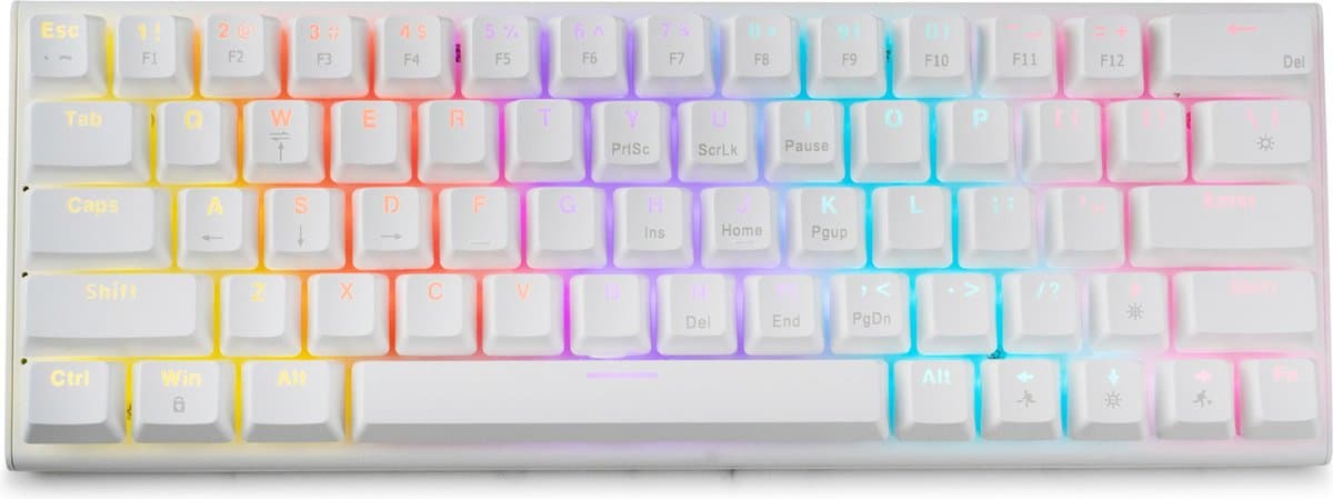 getcetera 60% Mechanisch Gaming Toetsenbord - Red Switches - RGB - QWERTY - USB-C Bedraad - Compact Wit