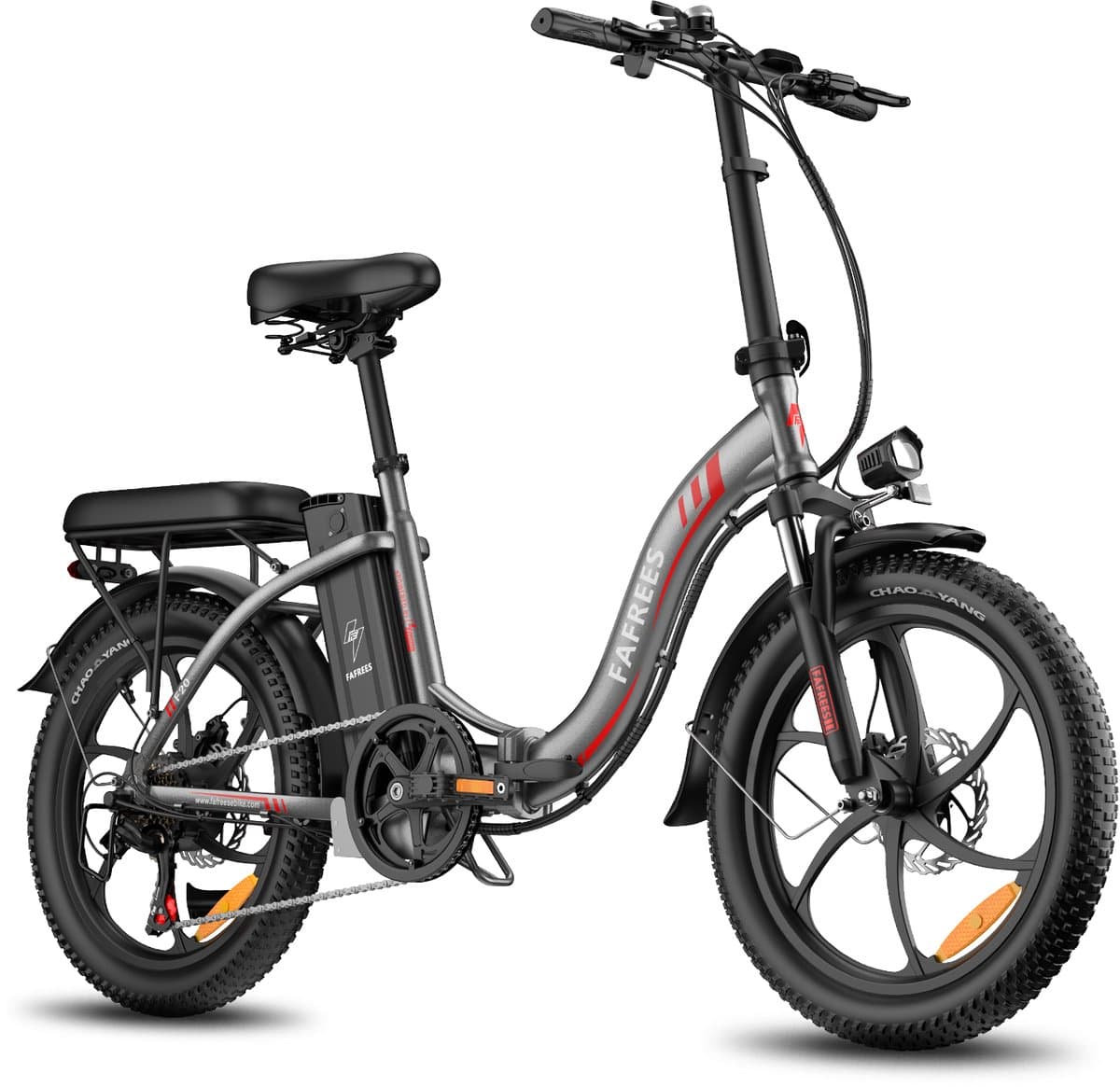 Fafrees F20 Elektrische Vouwfiets - E-Bike - 20 x 3.0 Inch Dikke Banden - 36V 18Ah Lithium Accu - 250 W Motor - 25 km/u - Maximaal bereik 130 km - Shimano 7 versnellingen - 20 Inch opvouwbare City Commuter E-Bike - Grijs
