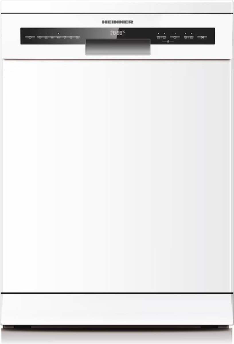 Heinner Vrijstaande Vaatwasser 60 cm – 14 Couverts – Auto Open Droogsysteem – Hygiëne 70°C – Extra Droog – 7 Programma's – AquaStop – Digitaal Display – 49 dB – 5 Jaar Garantie