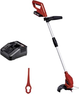 Productfoto van Einhell Accu Grastrimmer GC-CT 18/24 Li Kit - Power X-Change - 18 V/Li-ion - Maaidiameter: 24 cm - Bloembeschermer - Traploos uitschuifbare geleidesteel - Incl. 20 kunststof messen - Incl. 2.0 Ah accu + lader