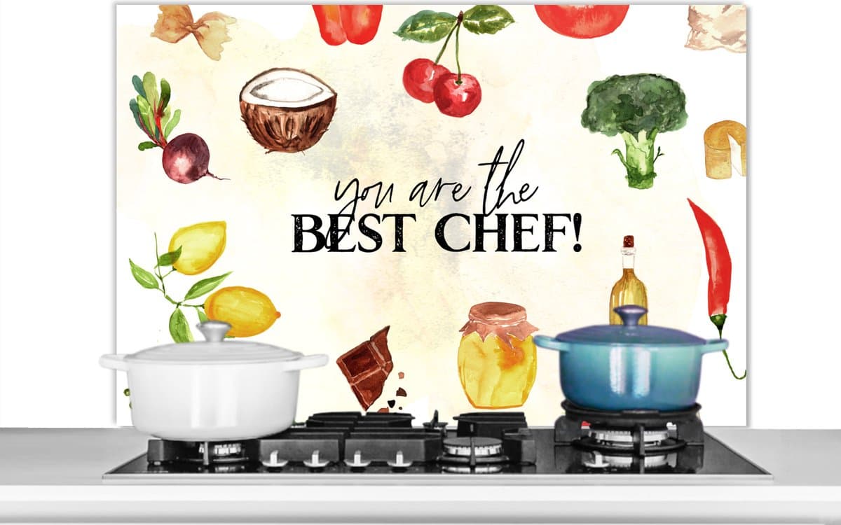 KitchenYeah Spatscherm 100x65 cm - You are the best chef