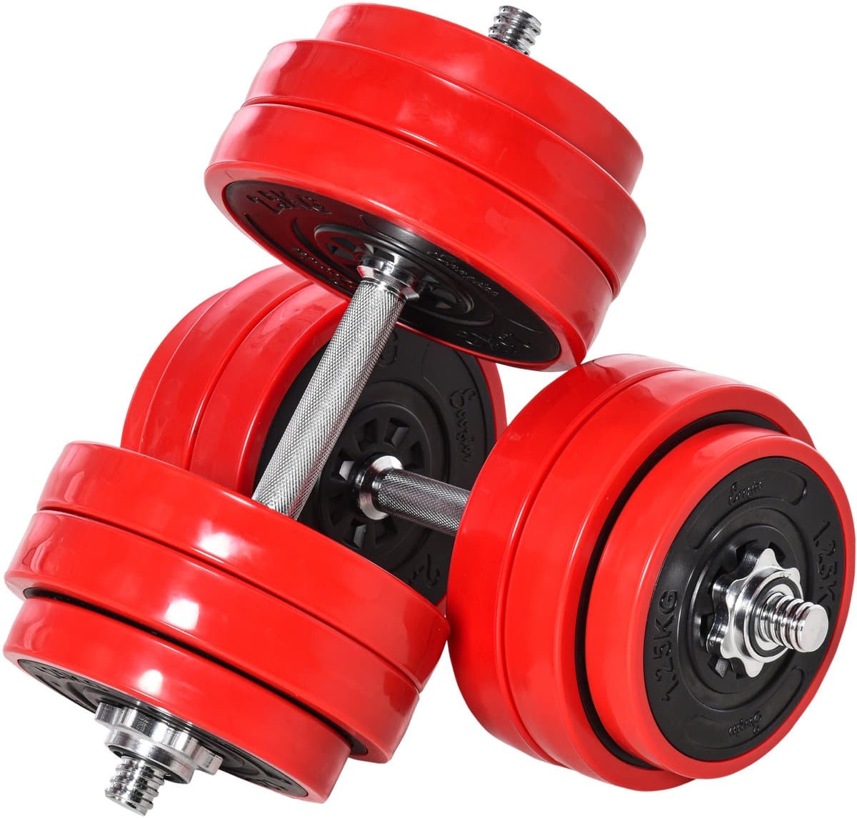 HOMCOM 2-in-1 Langhantel Set - 25kg kunststof