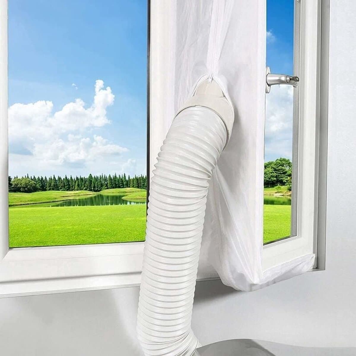 Afdichtstrip voor raamventilatie van airconditioners - 500 cm - Kit voor afdichtstrip voor draaibare raamventilatie - Voor draagbare airconditioners/drogers - Waterdichte afdichting - Eenvoudig te installeren - Voor krukken/luifels/dakramen