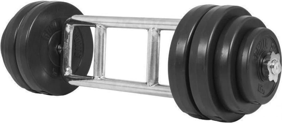 Gorilla Sports Triceps trainer set 35 kg - 30 mm - Kunststof - Gewichten met Halter