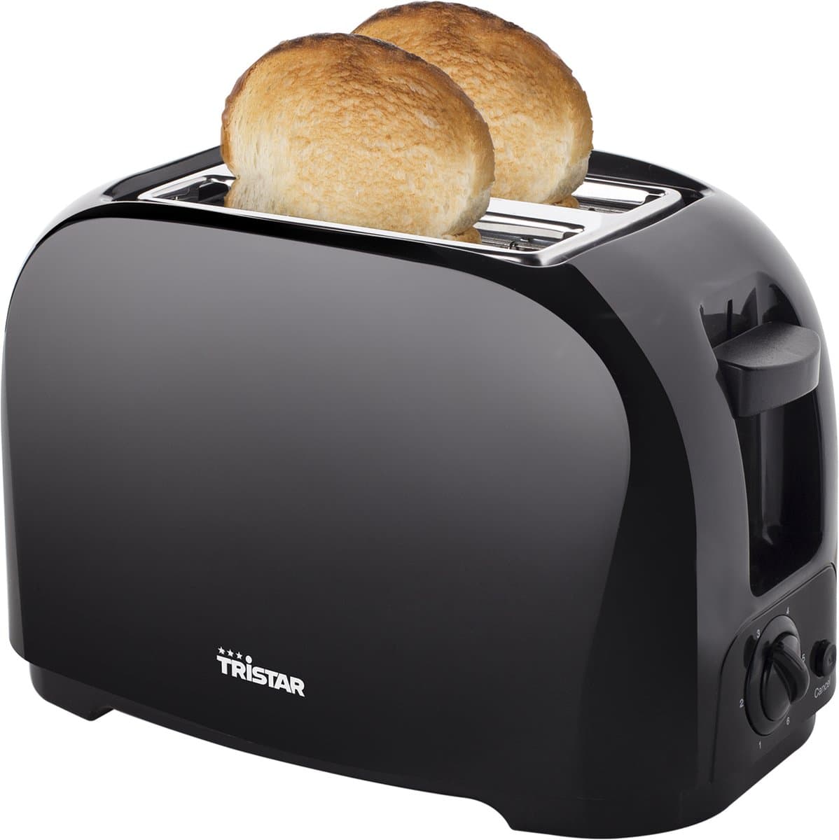 Tristar Broodrooster BR-1025 - 800W - 6 Bruiningsniveau's - 2 Broodsleuven voor 2 boterhammen - Zwart