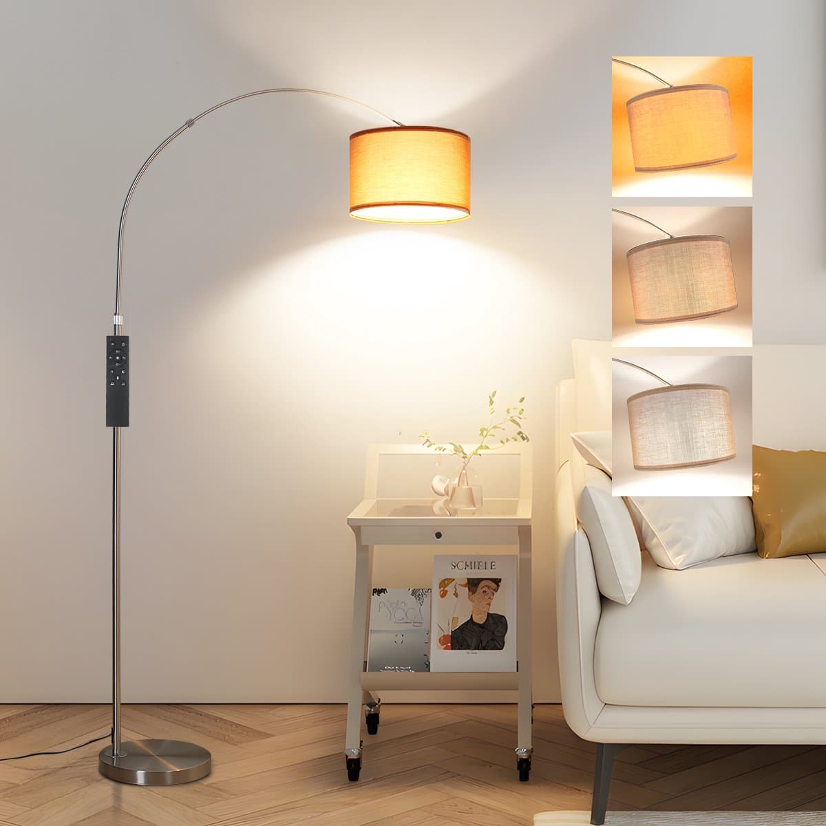 ANTENLICHT Vloerlamp Zwart - 9W LED met afstandsbediening
