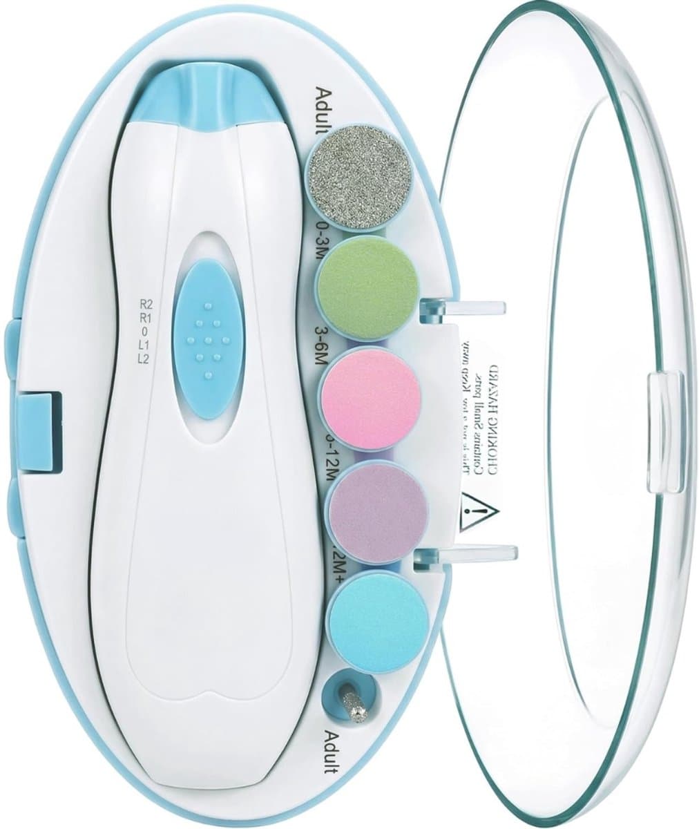 Elektrische nagelknipper voor baby's - 6-in-1 nagelset - met LED-lampje - veilig voor pasgeborenen baby's