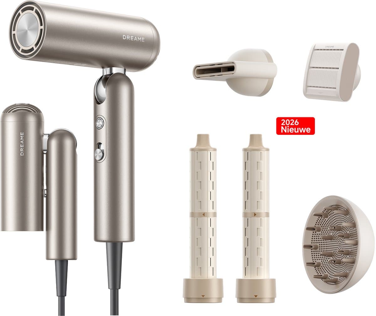 Dreame Pocket Pro - Goud - Professionele Haardroger 110.000 TPM - Snel drogen - Stil - Lichtgewicht - Alle haartypen - Negatieve Ionen - Compact - - 2026 version