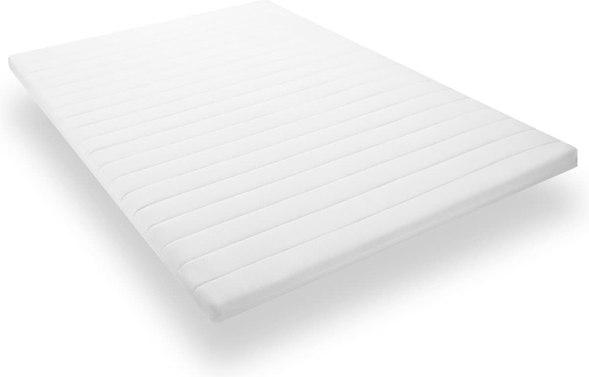Topmatras 140x200 - Topper Koudschuim - Matrastopper voor elk type matras - Orthopedisch Topdekmatras - Hoogte 6 cm - Anti-allergisch - Afritsbaar en wasbaar - Medium hardheid