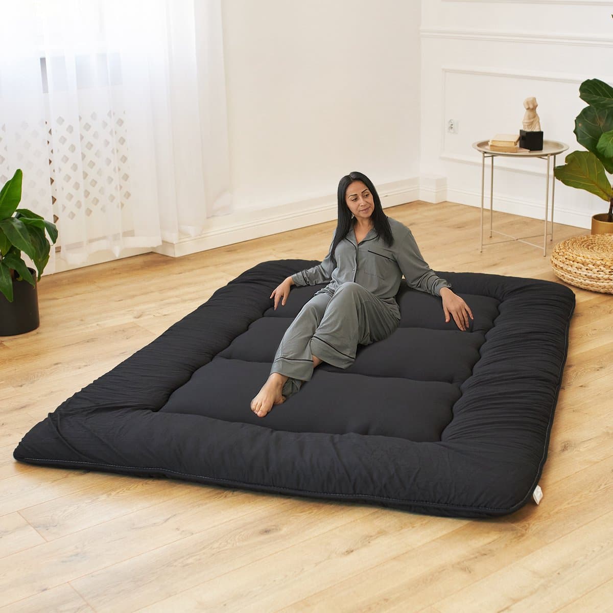 Futon Matras - Tatami Mat - Japans Vloermatras - Draagbaar en Oprolbaar Futon Matras -Comfortabele Slaapmatras - Futon Bed - Japanse Futon - Tweepersoons Futon Matras 140x200