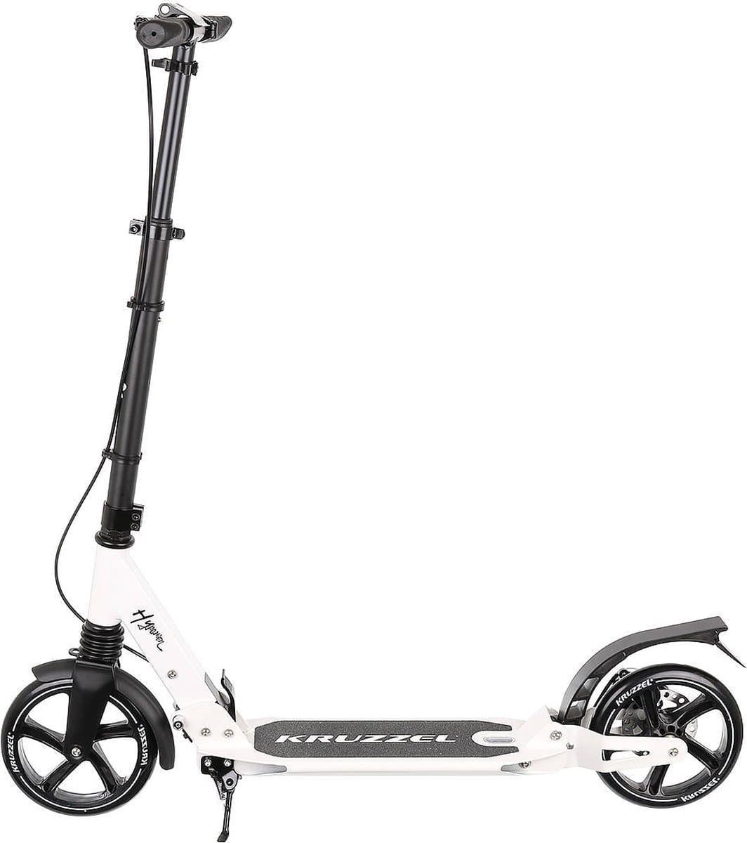 Kruzzel Hyperion City Scooter - Step voor volwassenen - Opvouwbaar - Vering - Schijf rem - 100kg - Autoped - Grote wielen - Wit - afbeelding 1