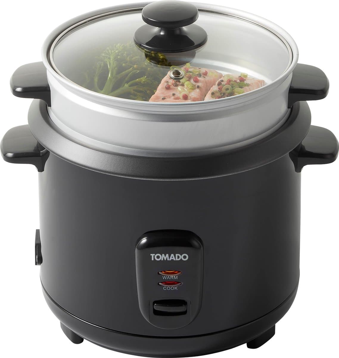 Tomado TRC1501B - Rijstkoker met stoommand - Inhoud 1,5 liter - Warmhoudfunctie - 7 porties - Anti aanbaklaag - Rice cooker - Zwart