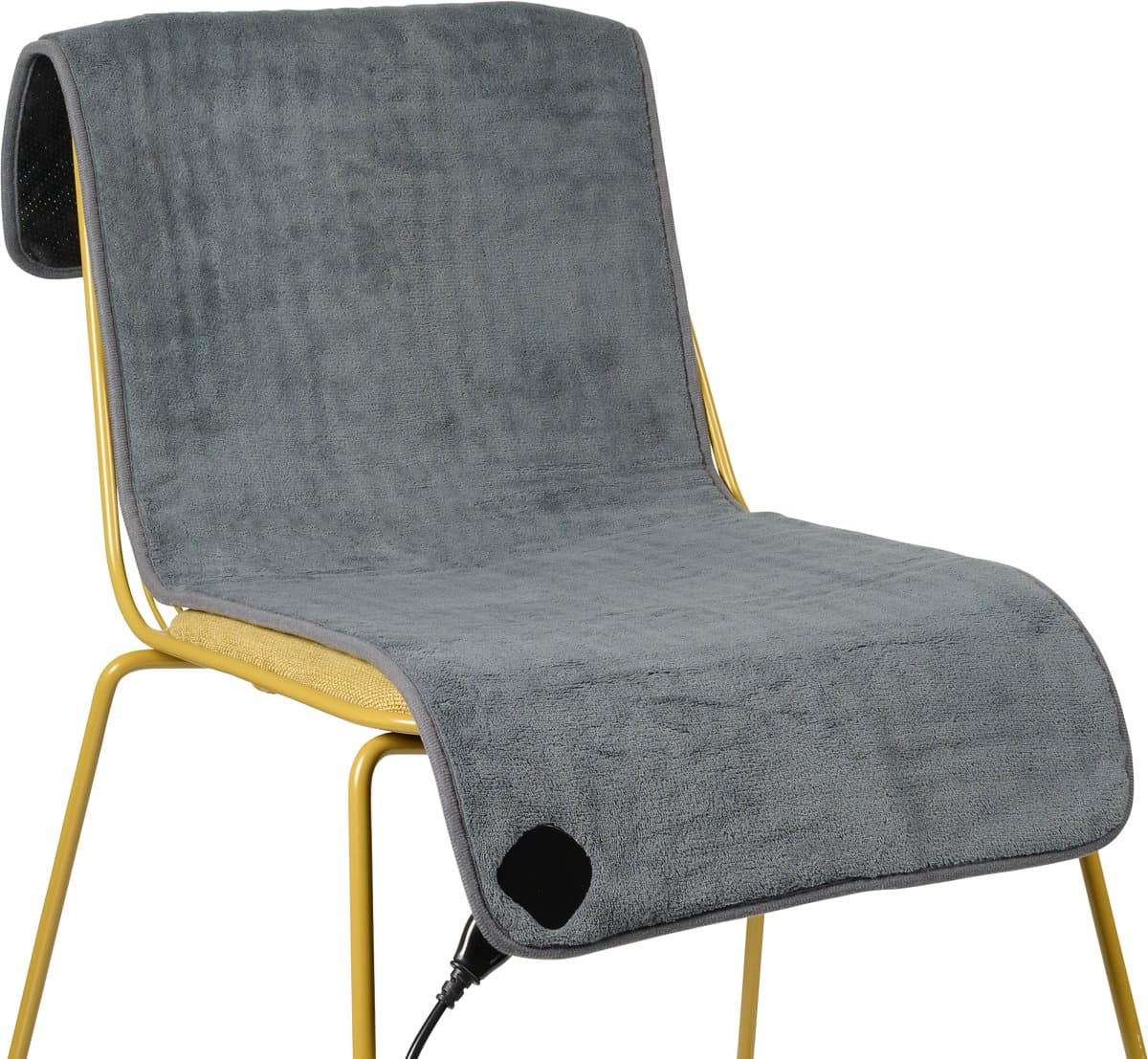 Tristar BW-4772 Elektrisch stoeldeken - Warmtedeken - Wasmachinebestendig - Anti-slip - 110 x 40cm - Fleece -Grijs - Verwarmd Onderrug - Voor 1 stoel/persoon