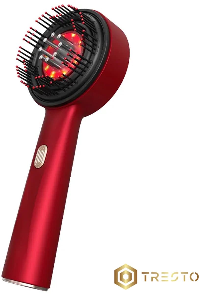TRESTO - Roodlicht therapie - Lichttherapie lamp - Massage apparaat hoofdhuid - Scalp Brush elektrisch - Hoofdmassagespin - Man&Vrouw - Massage olie Applicator - HaarBorstel - Red light Therapy - Haar olie borstel - Rood