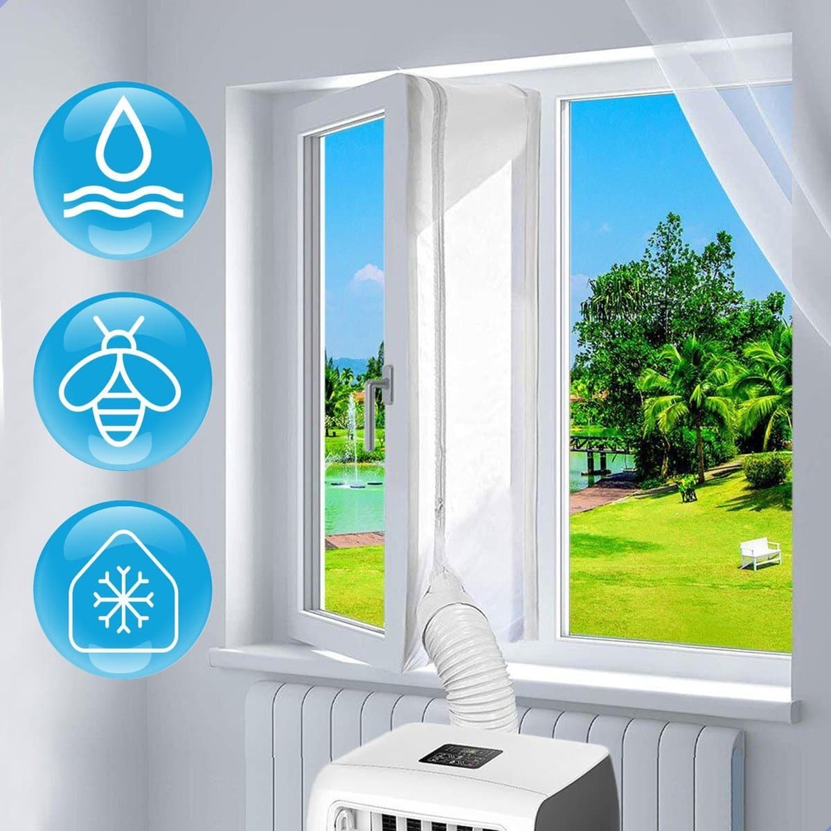 Wcomfort - Raamafdichtingskit mobiele airco - Tegen insecten - 400 cm