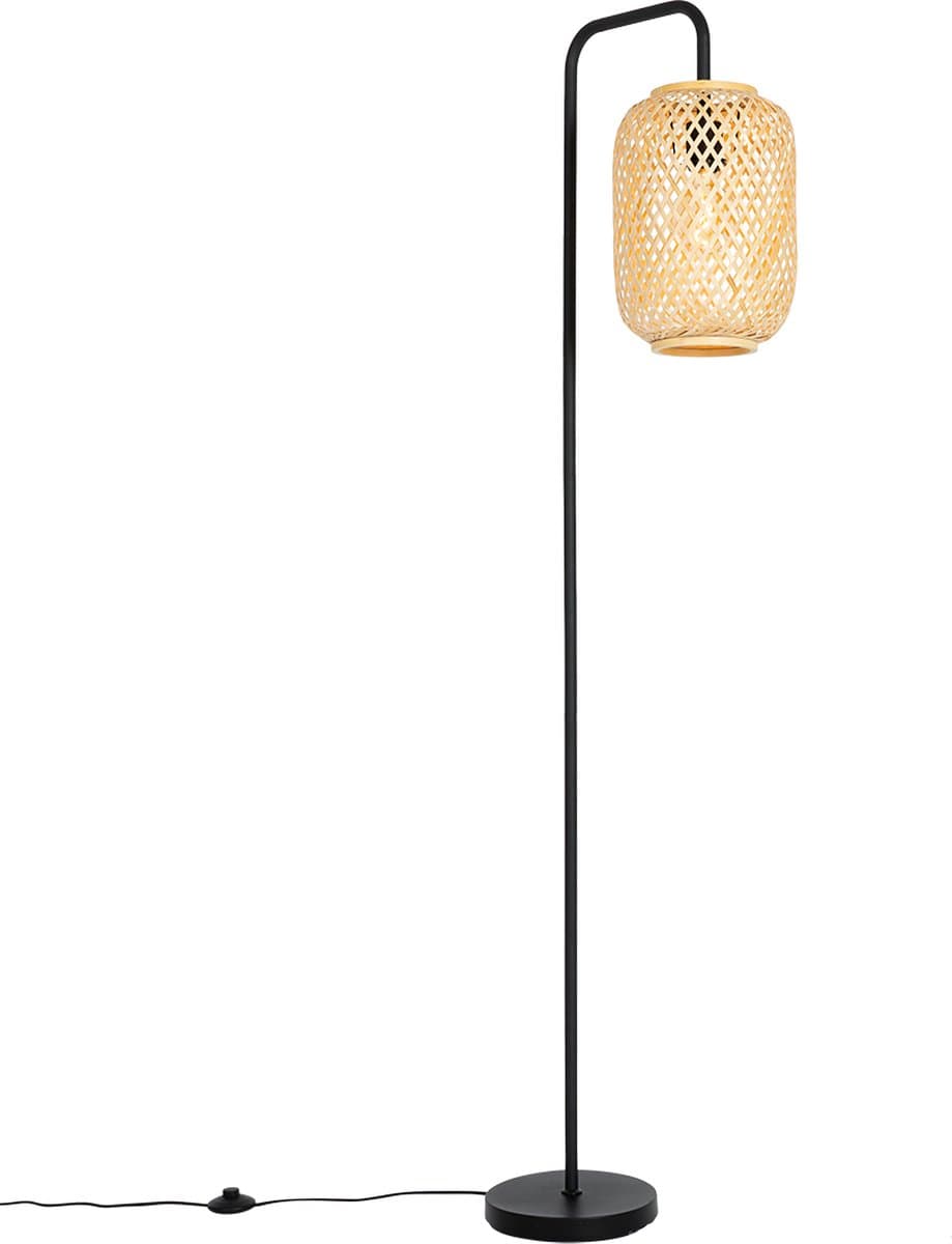 QAZQA yvonne - Oosterse Vloerlamp | Staande Lamp - 1 lichts - H 170 cm - Naturel - Woonkamer | Slaapkamer | Keuken